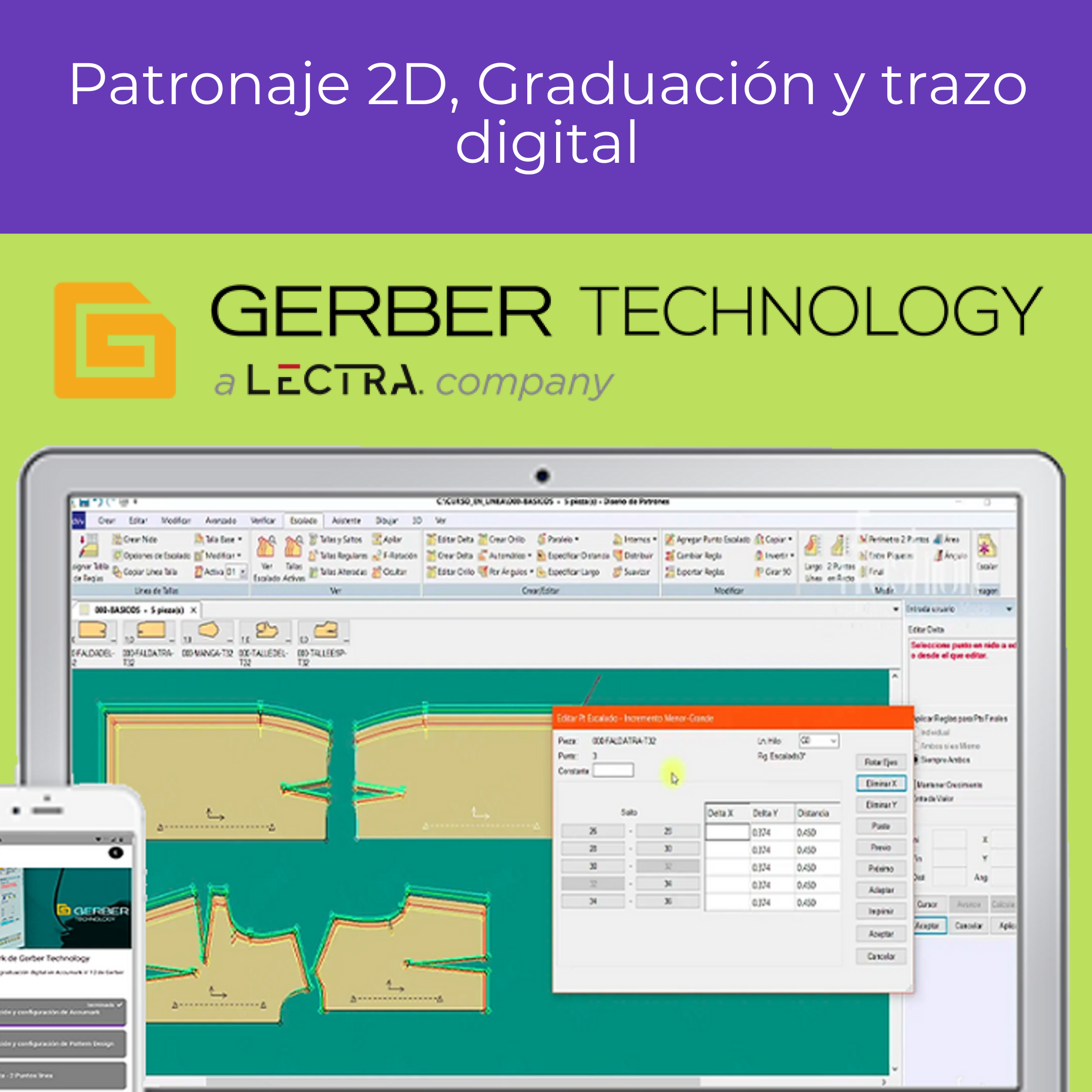 Gerber Accumark 2D – Patronaje, graduación y trazo digital